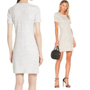 Theory B3 Cherry Ribbed Shorts Dress In Marled Ivory Combo Size Large